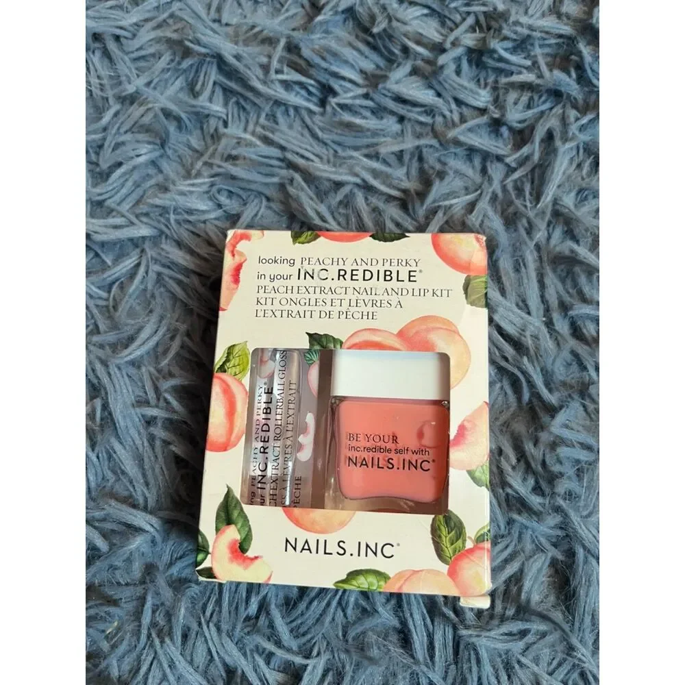 Nails Inc Looking Peachy and Perky Nail Polish and Lip Kit